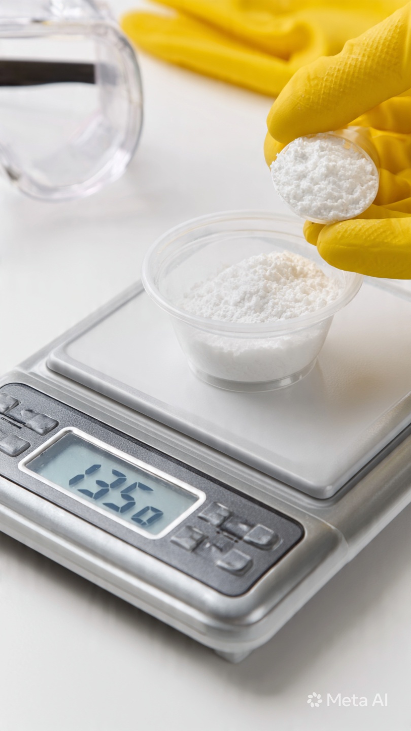 weighing lye